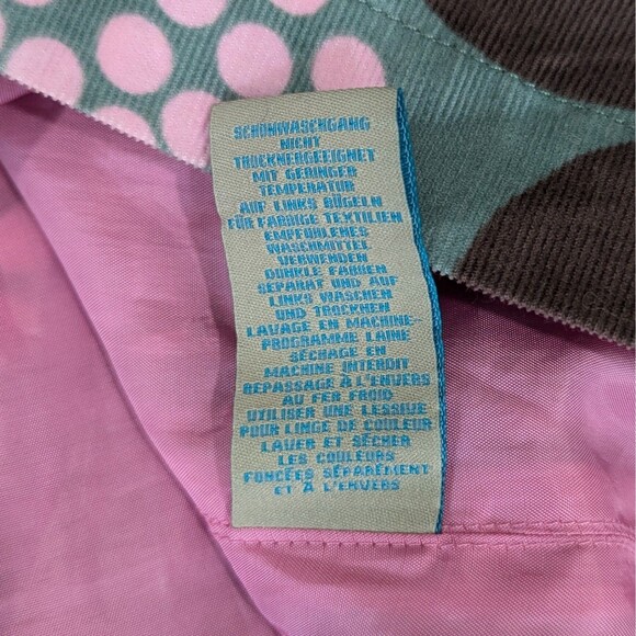 Boden Corduroy Mini Skirt Mint Green Brown Pink Polka Dot Pockets - Picture 9 of 9